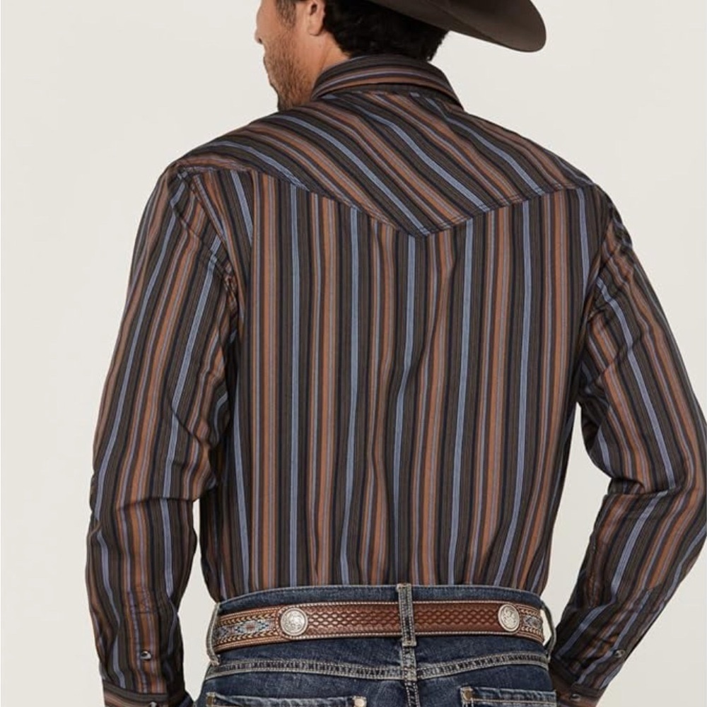 Cody James Authentic Western Apparel Men's Striped Casual Button-Down Shirt - Picture 2 of 11